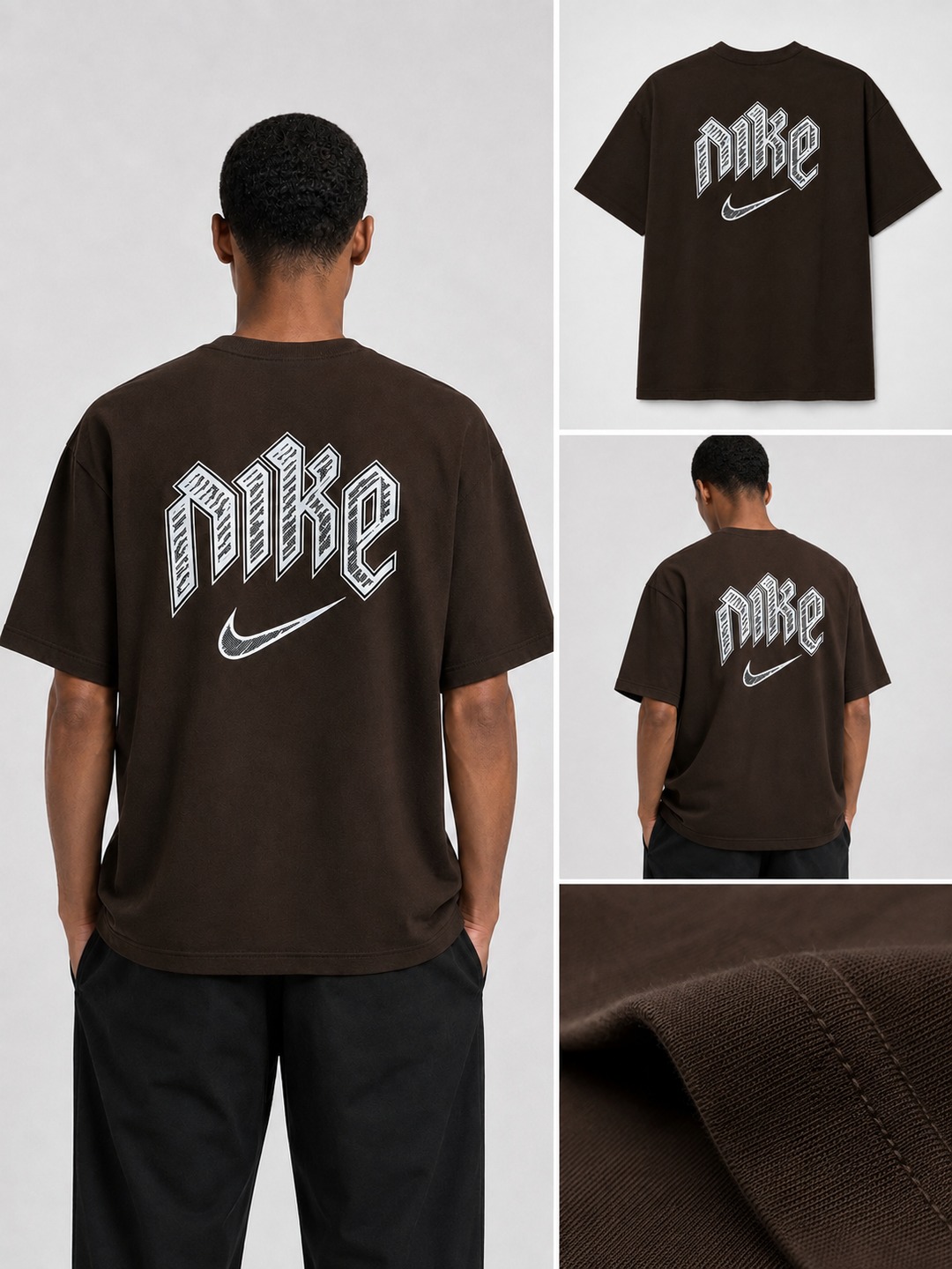 Camiseta Nike Gothic Division - Marrom — foto 5