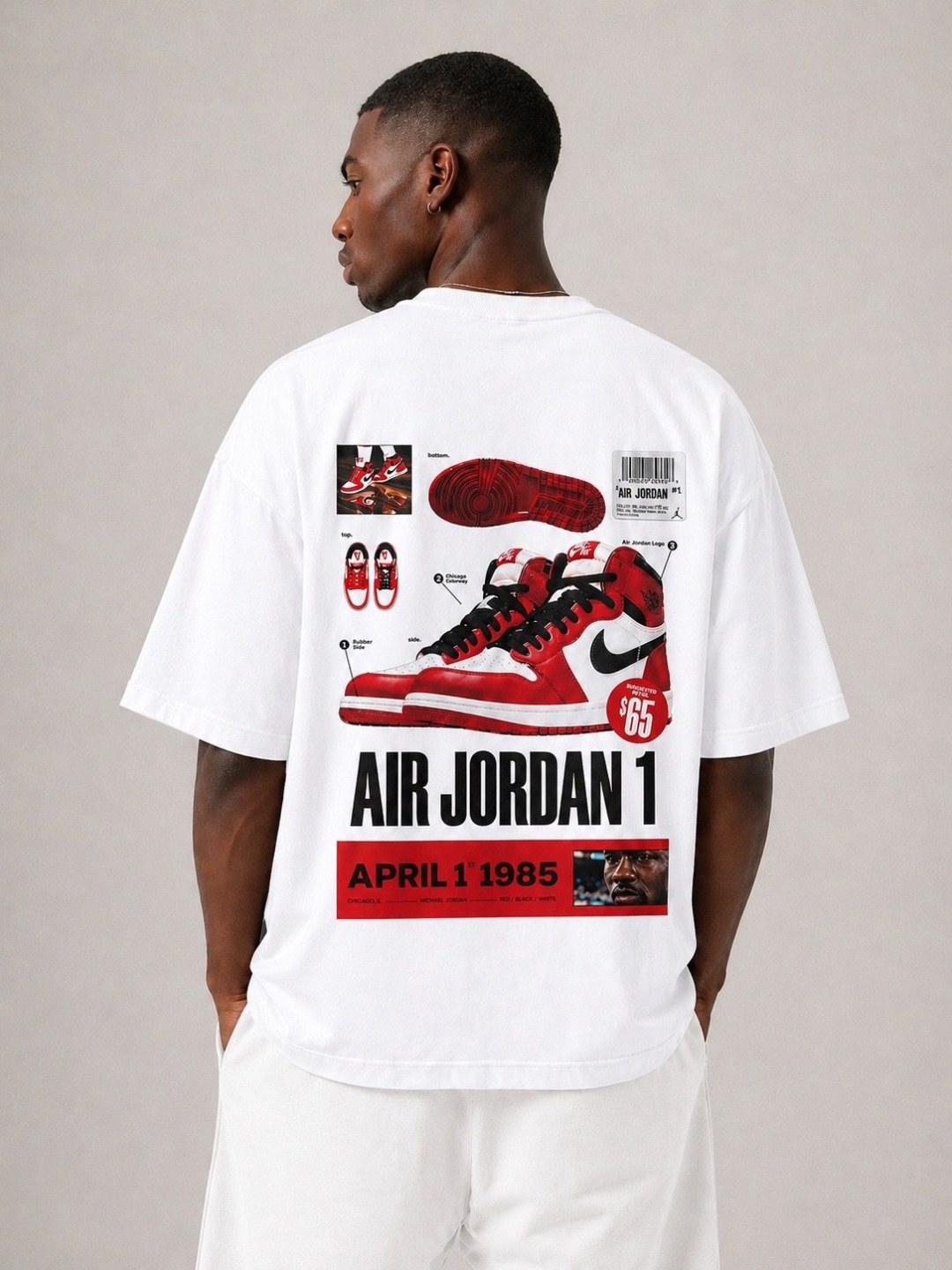 Camiseta oversized Air Jordan branca  — foto 2