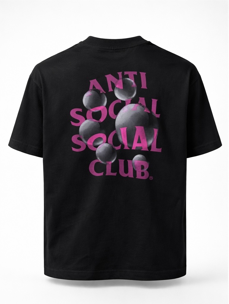 Camiseta oversized anti social preta 