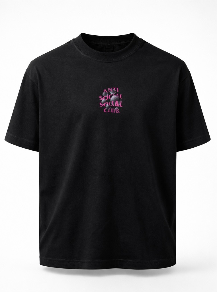 Camiseta oversized anti social preta  — foto 2
