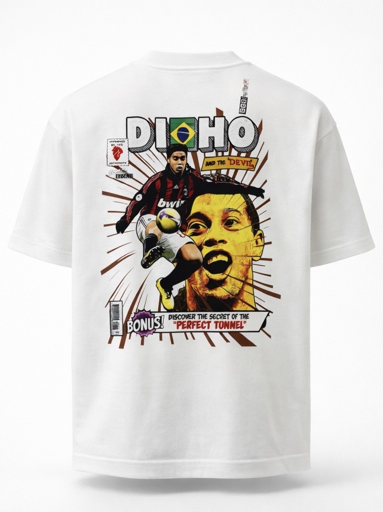 Camiseta oversized Ronaldinho branca 