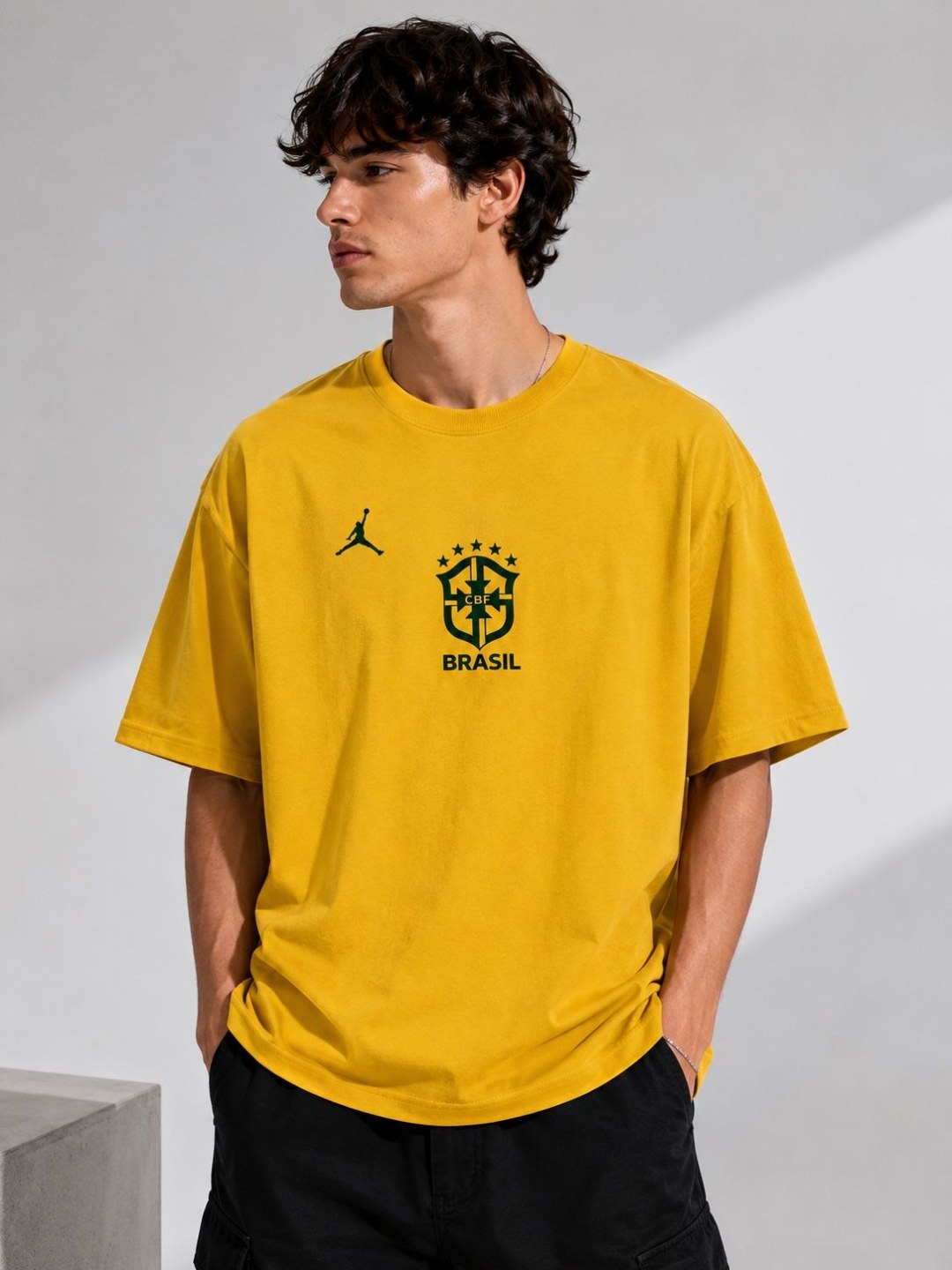 Camiseta Oversized Suedine Brasil Heritage Amarelo — foto 2