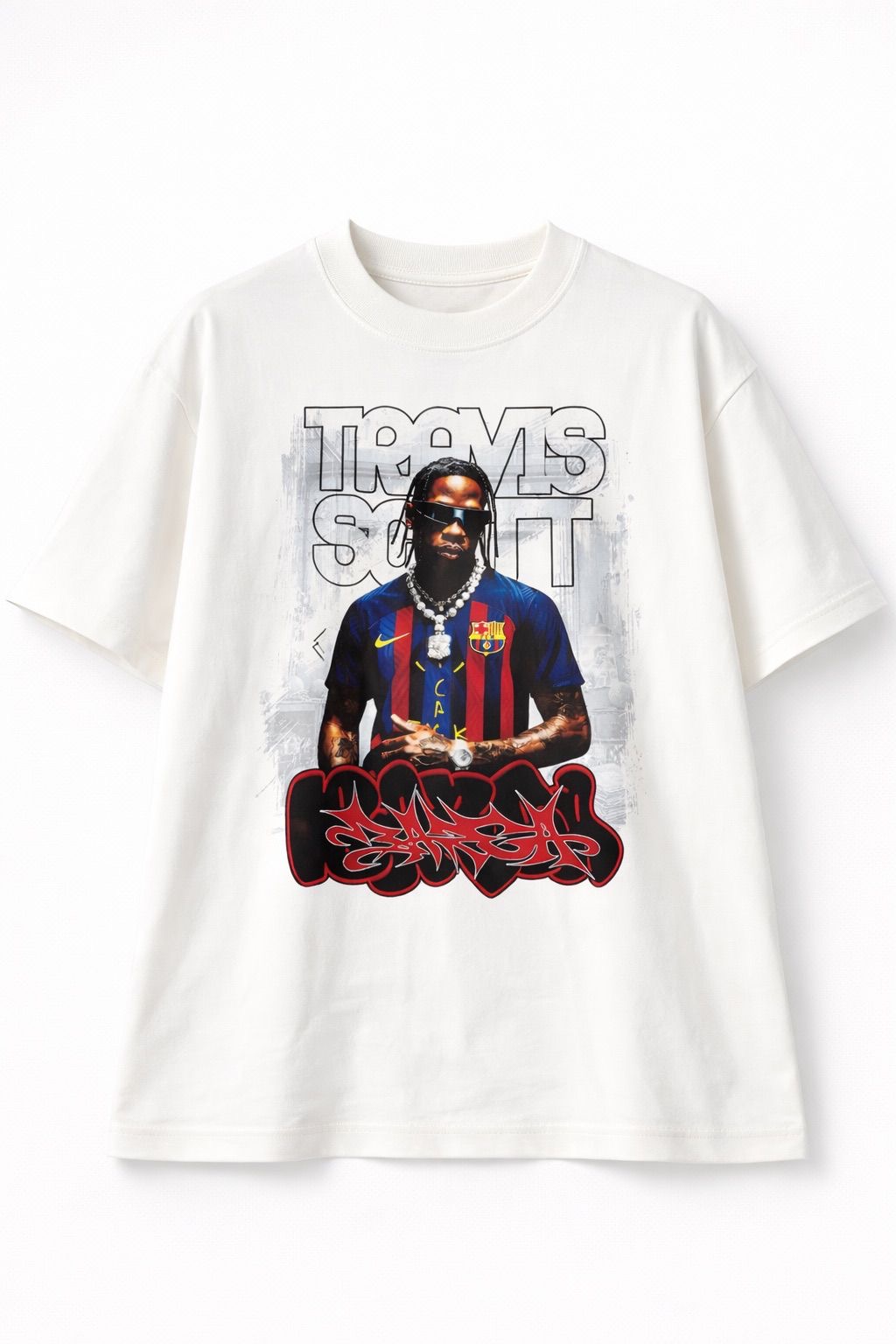 Camiseta oversized Travis Barça off