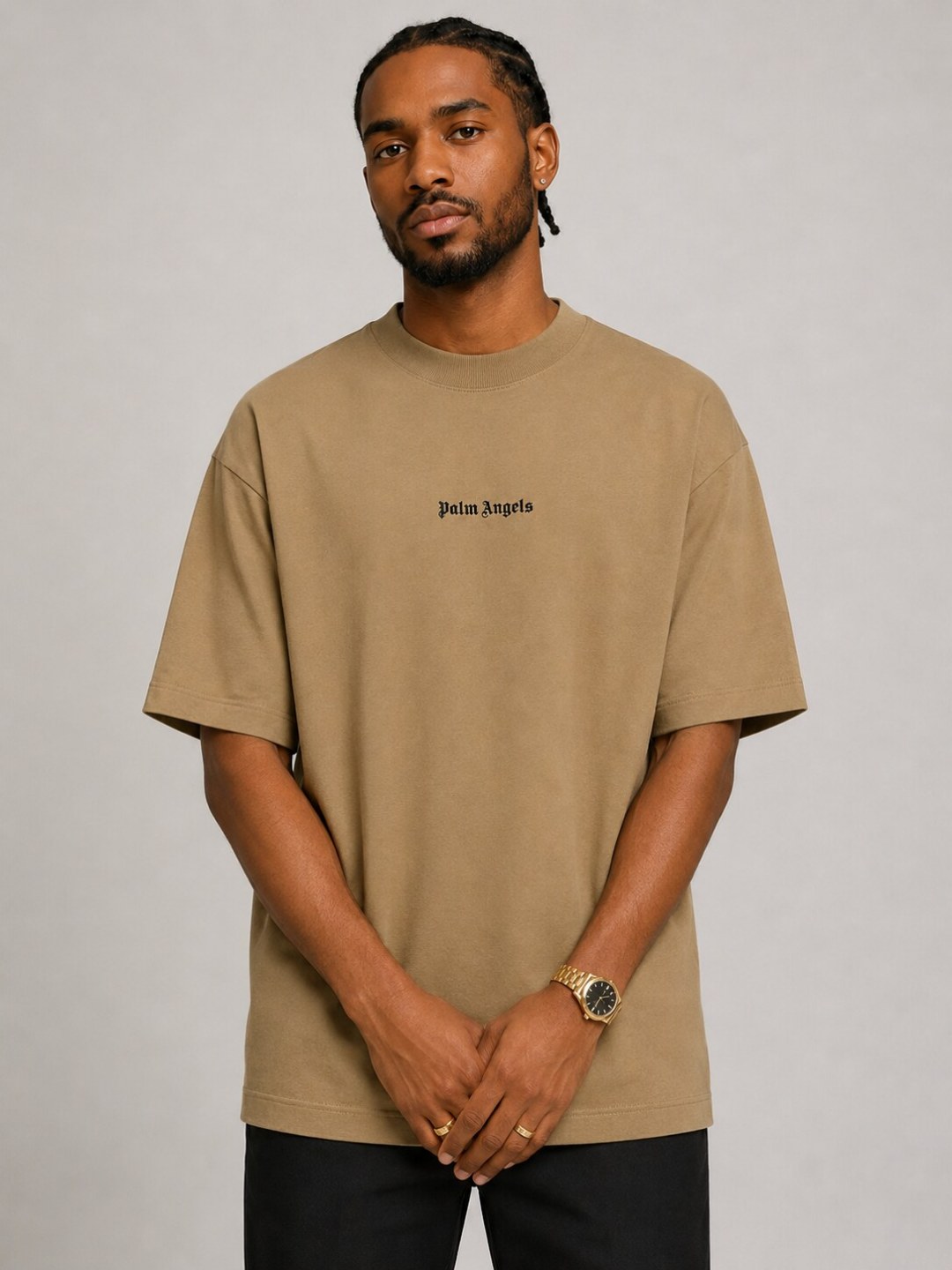 Camiseta Palm Angels Vertical Legacy - Bege — foto 3