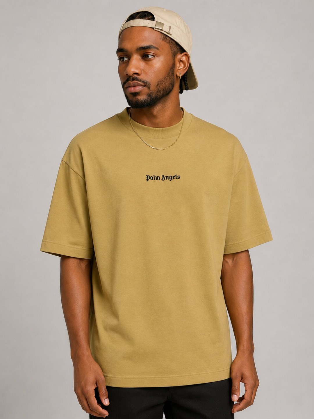 Camiseta Palm Angels Vertical Legacy - Caramelo  — foto 3