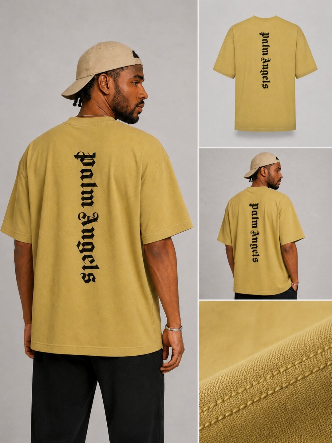 Camiseta Palm Angels Vertical Legacy - Caramelo  — foto 5