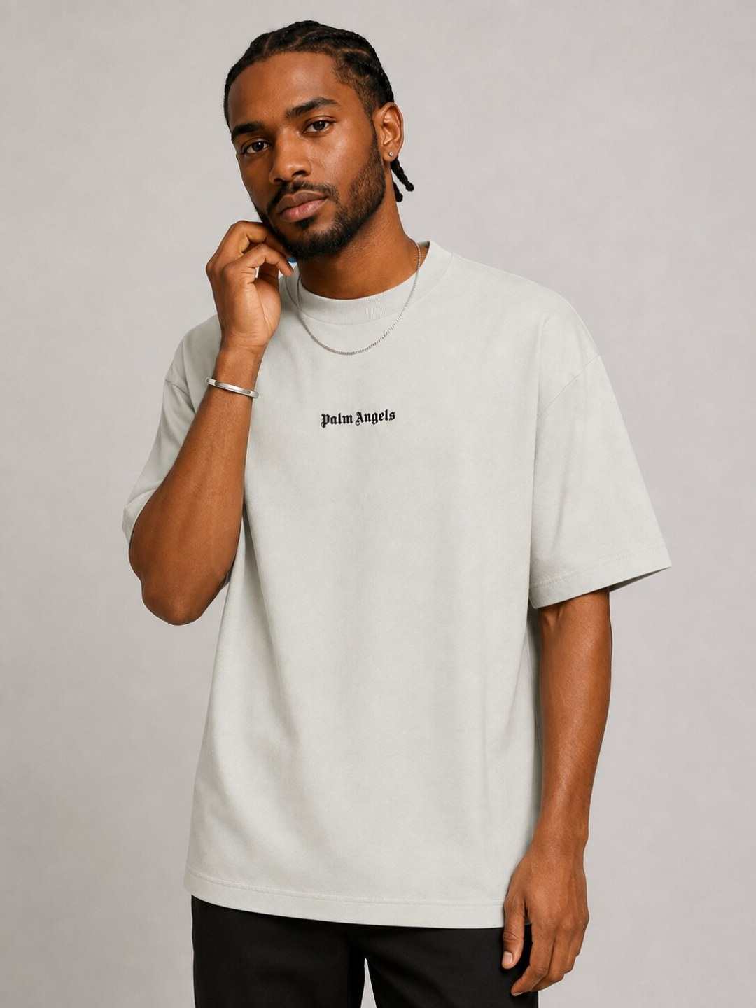 Camiseta Palm Angels Vertical Legacy - Cinza  — foto 3