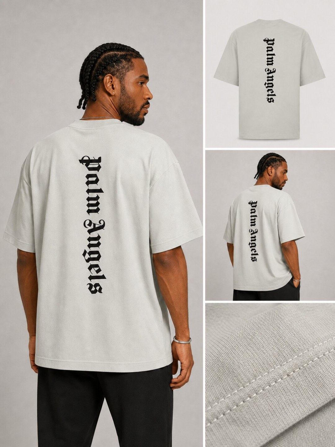Camiseta Palm Angels Vertical Legacy - Cinza  — foto 5