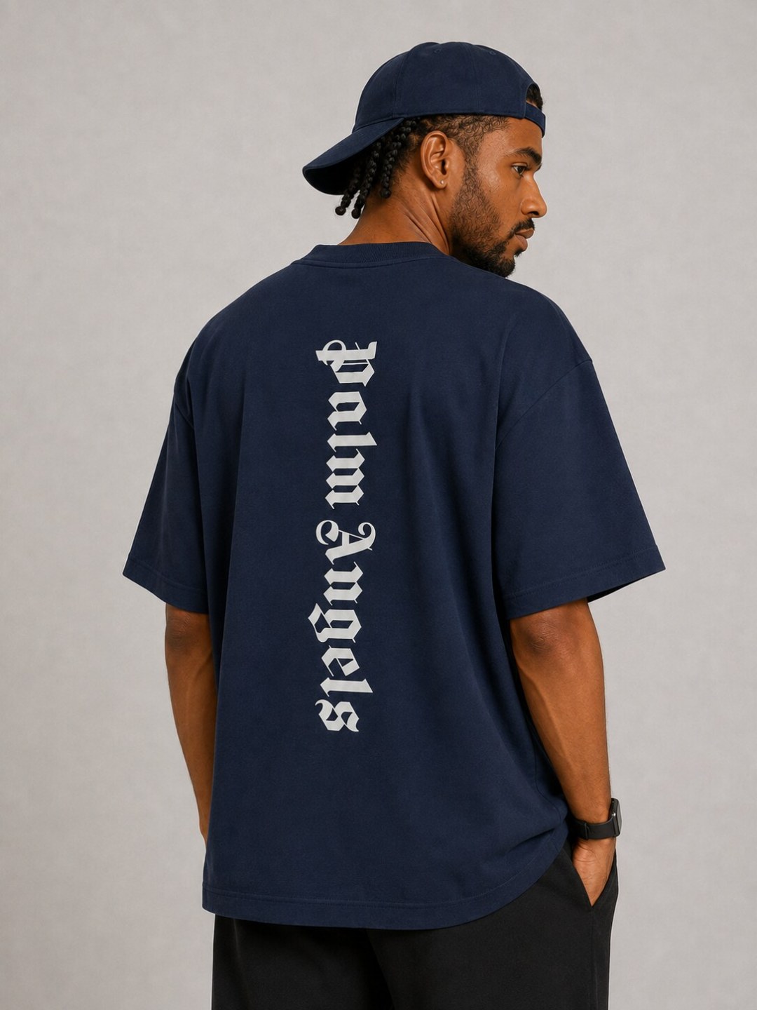 Camiseta Palm Angels Vertical Legacy - Marinho