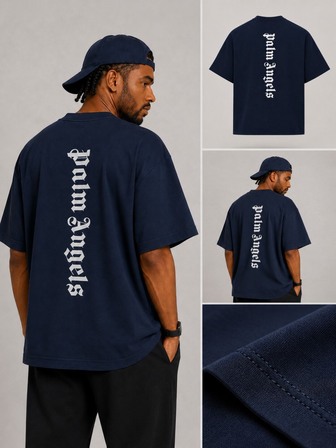 Camiseta Palm Angels Vertical Legacy - Marinho — foto 5