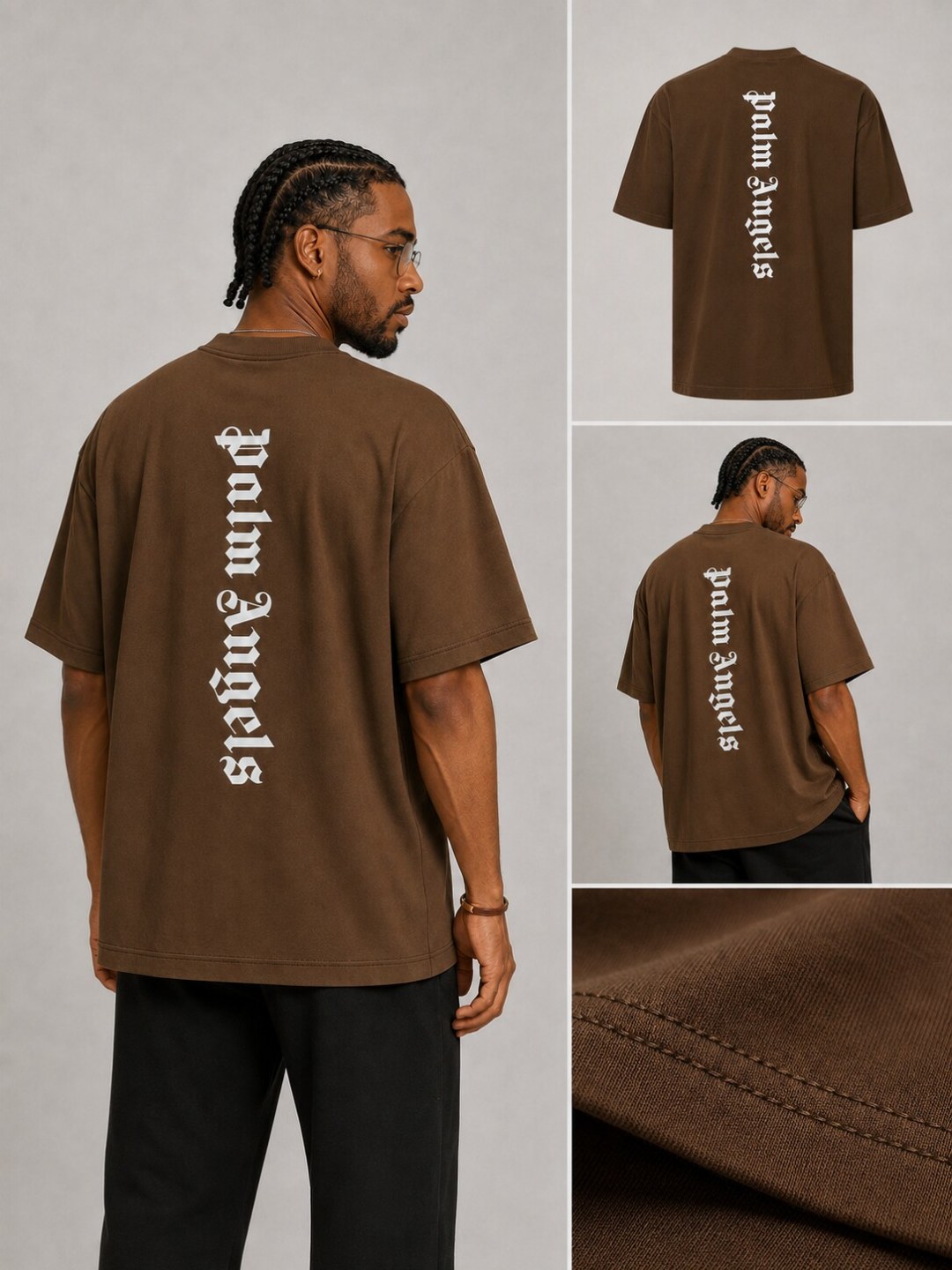 Camiseta Palm Angels Vertical Legacy - Marrom — foto 5