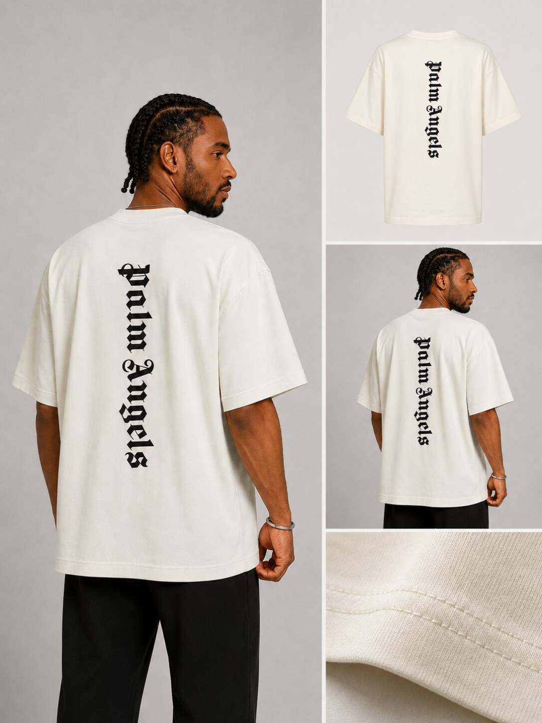 Camiseta Palm Angels Vertical Legacy - Off White — foto 5