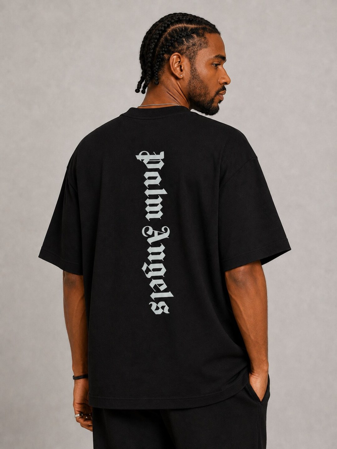 Camiseta Palm Angels Vertical Legacy - Preta