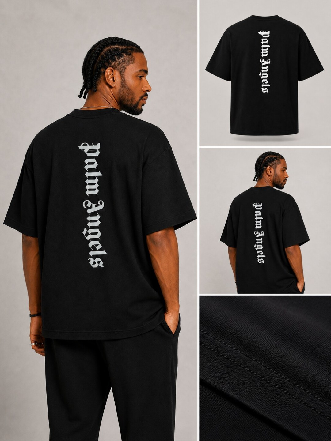 Camiseta Palm Angels Vertical Legacy - Preta — foto 5