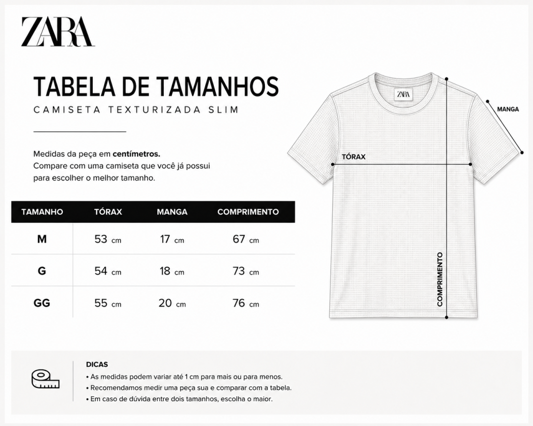 Camiseta Zara Waffle Slim - Bege  — foto 4