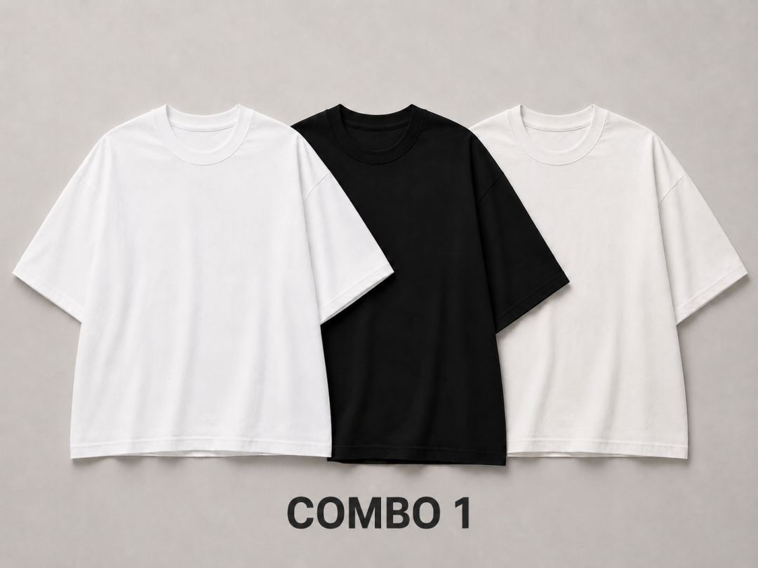 Combo 3 camisetas oversized tamanho M