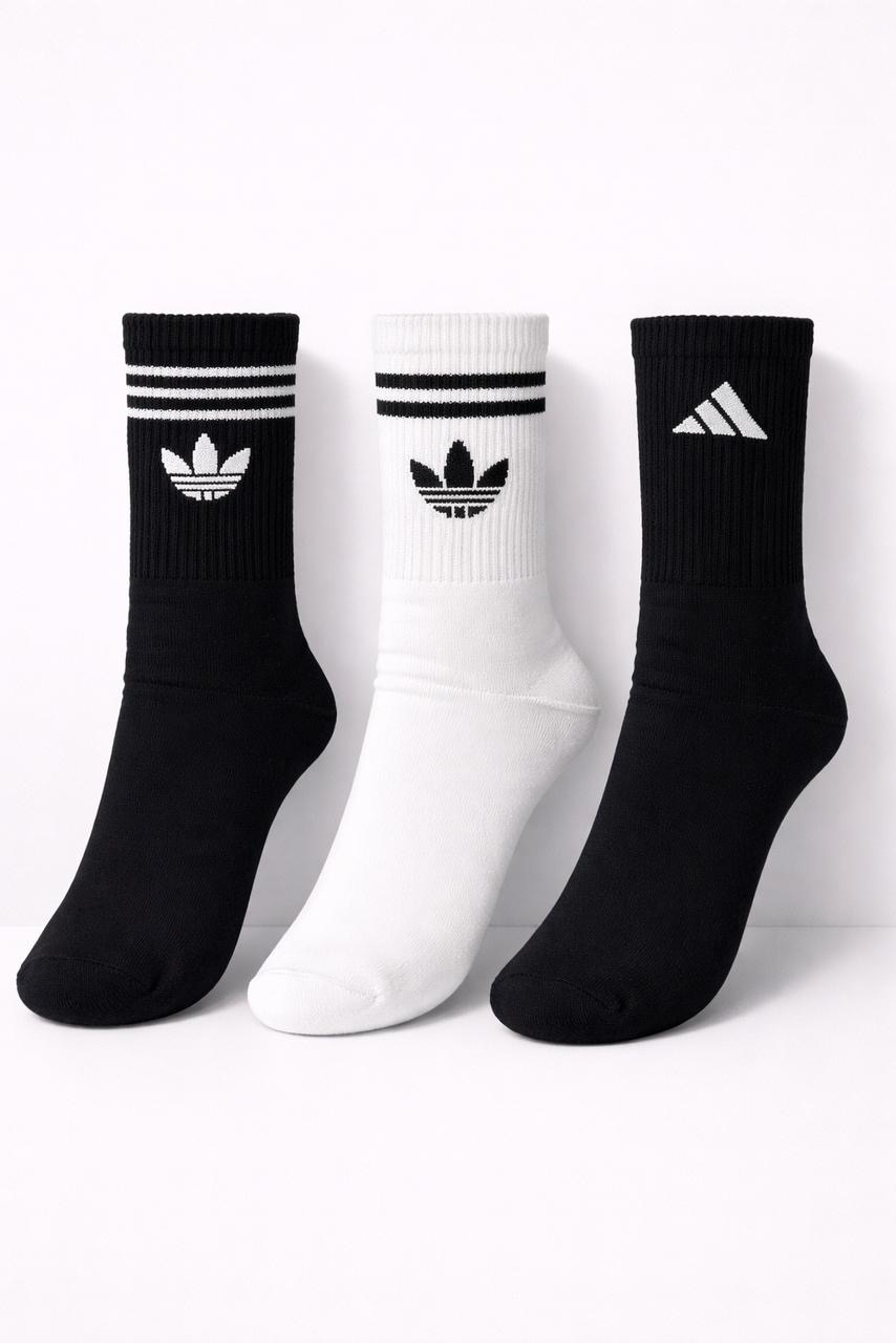 Kit 3 pares de meias Adidas 